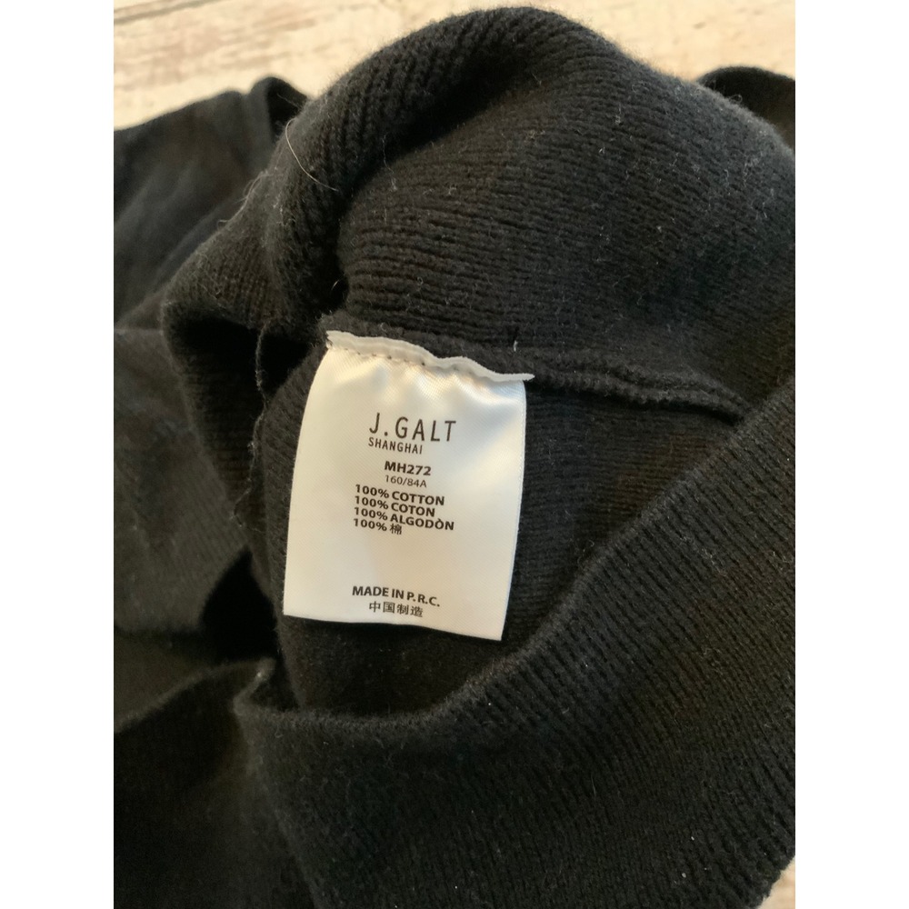 John Galt Brandy Melville Black Cropped Cardigan Sweater Cotton Y2K One Size - Picture 3 of 3